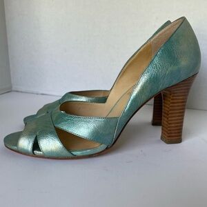 Metallic sea foam/turquoise Modern Vintage heels
